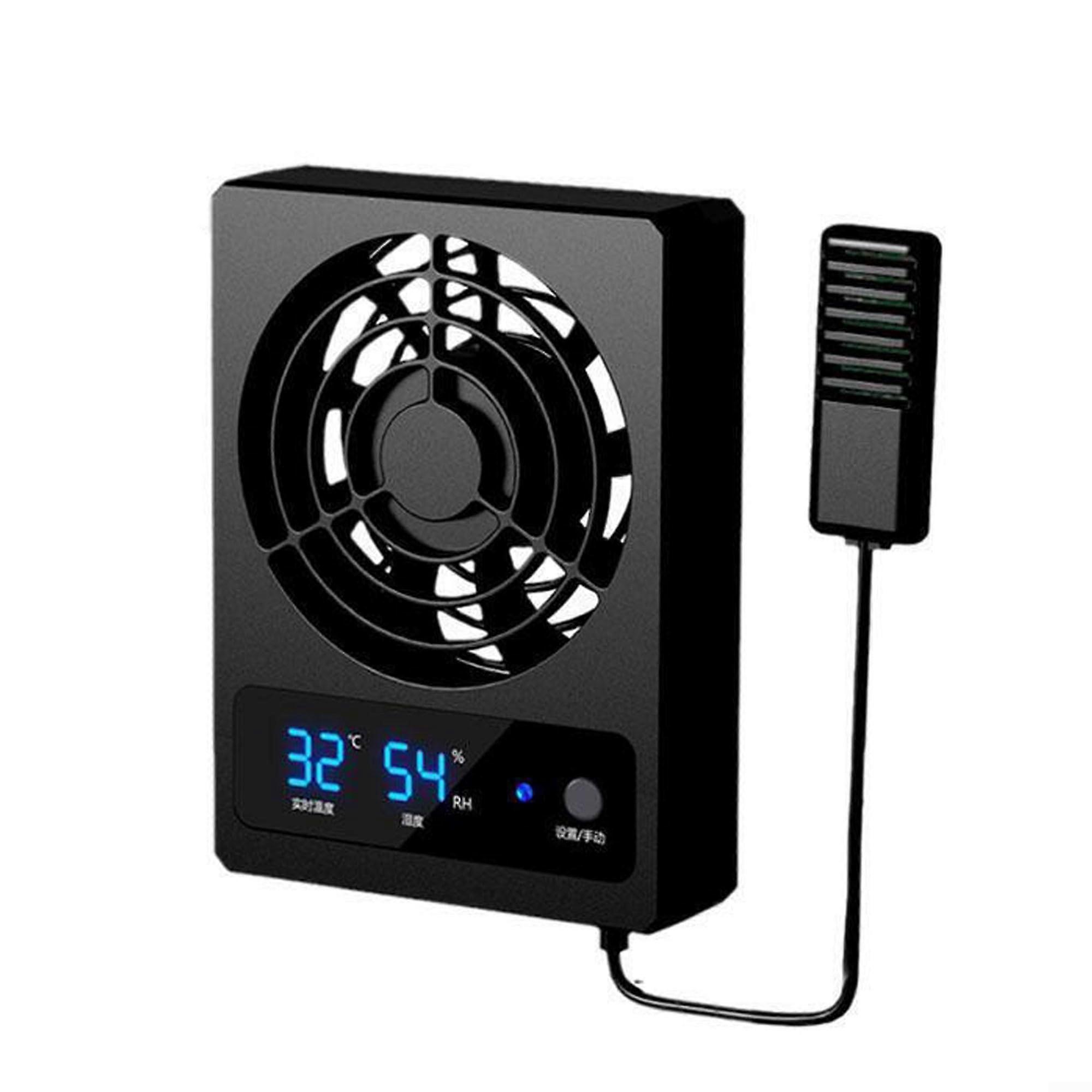 Reptile Run Fan, Aquarium Cooling Fan for Aquarium, Temperature Control Fan with LED Indicator for Rainforest Terrarium Vivarium (Celsius)