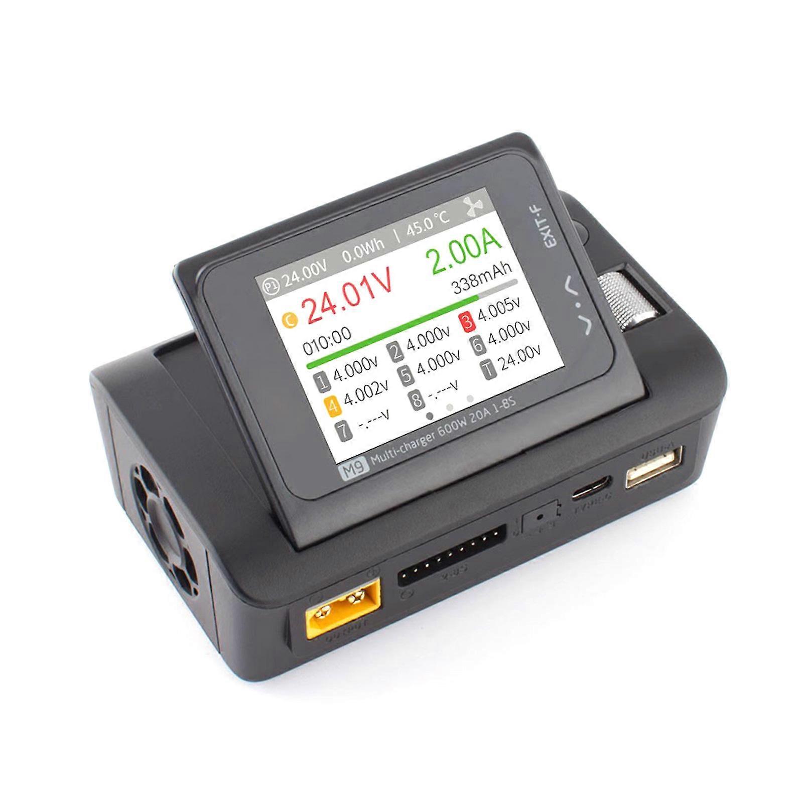 M9 Multifunction Charger 600W Fast Balanced Charger/Discharger with Voice Function 0-85° Rotatable Screen 7-35.0V Multicolor