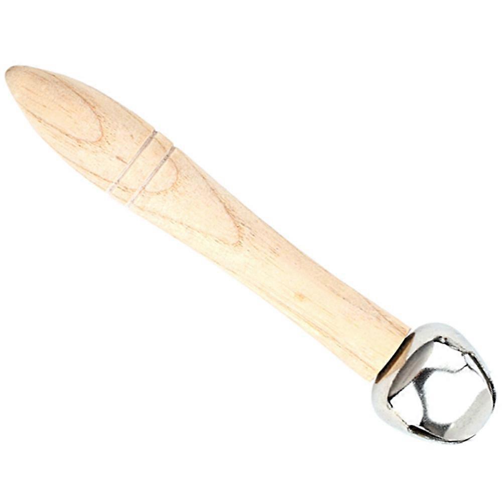 Wooden Jingle Bell Handheld Rattle Smooth Surface Educational Musical Instrument for Classroom and Home Playtime