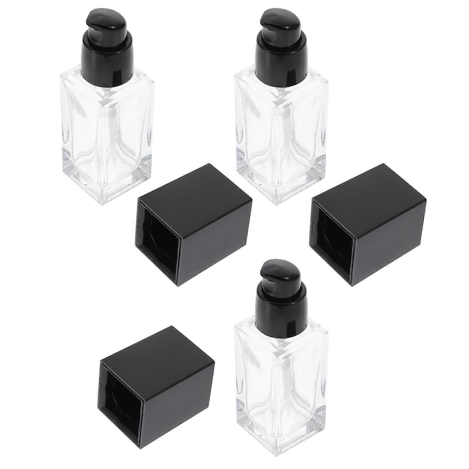 Foundation Bottle Mini Refillable Bottle Black Squre Shape For Travel Camping Reusable 3Set