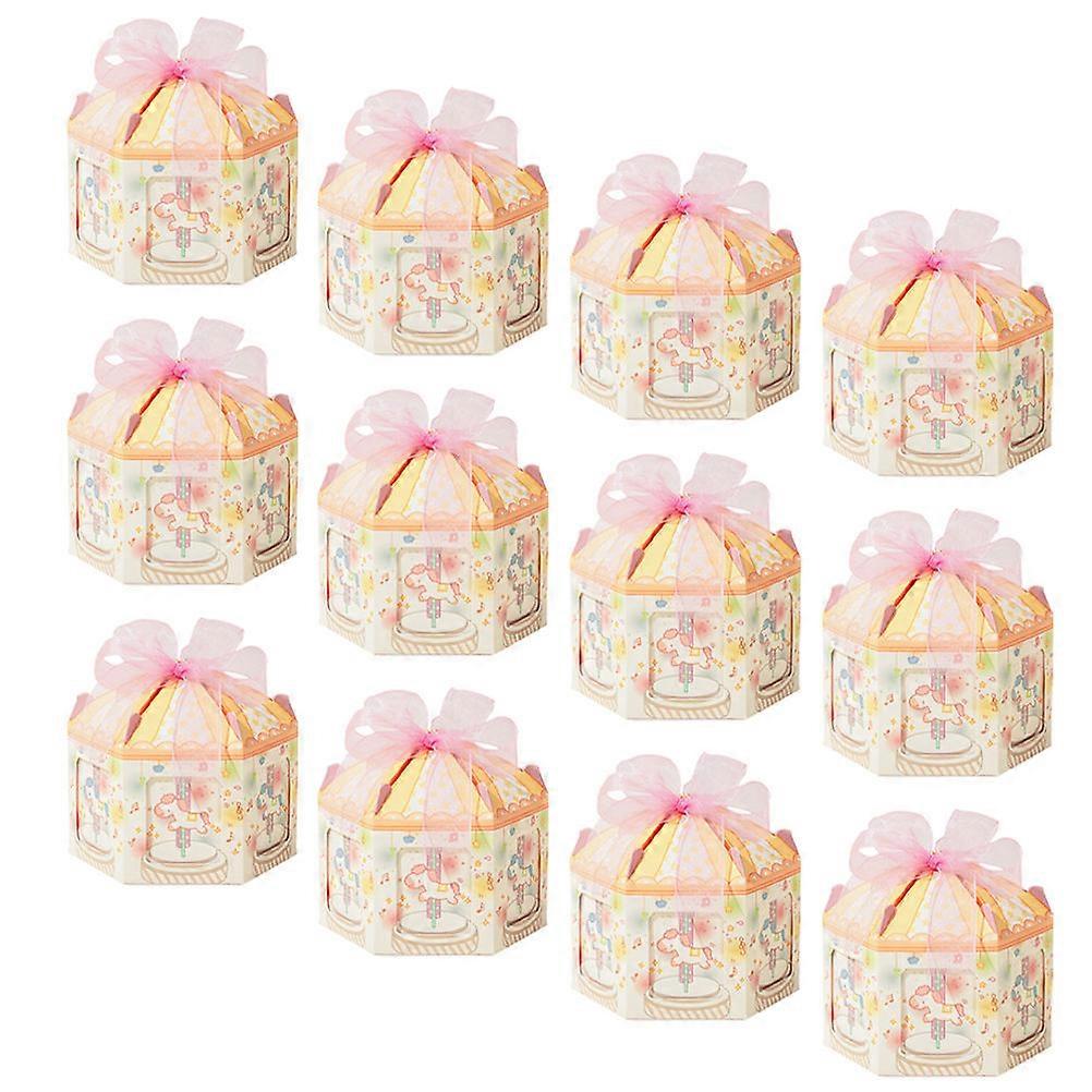 Party Candy Boxes Octagonal Wedding Theme Gift Packaging Yellow 11.00X10.00X10.00CM 50Pcs