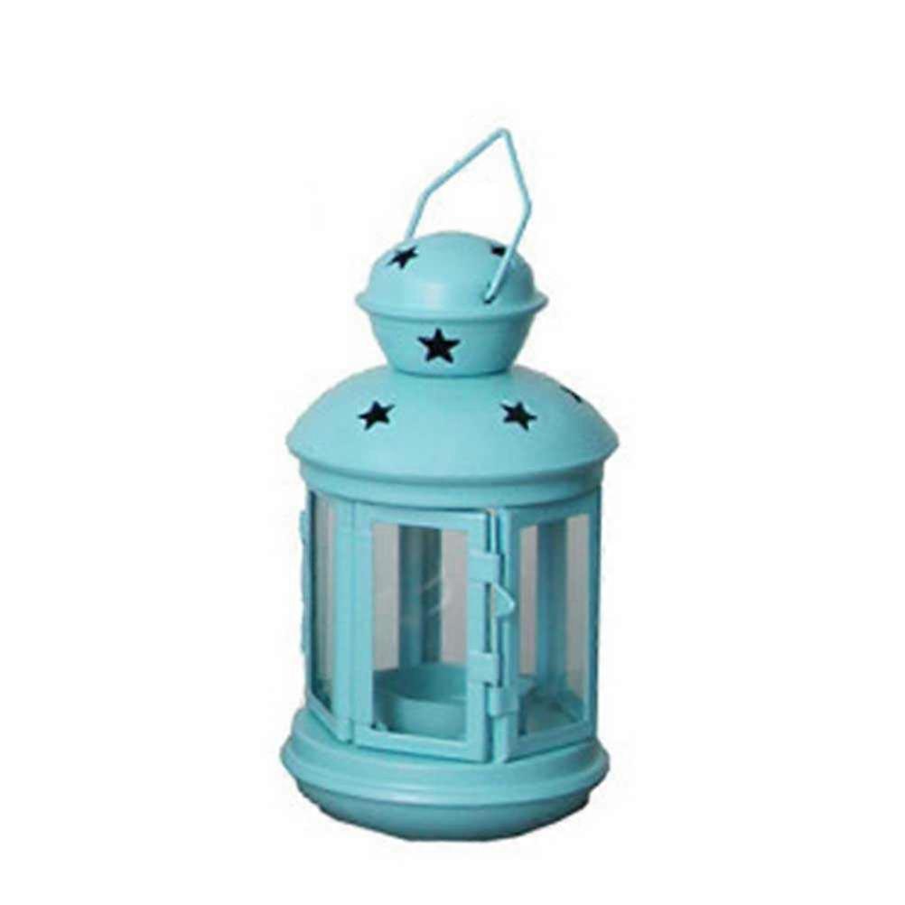 European Style Candle Holder Candlestick Vintage Candle Stand Hanging Wind Lamp Size Blue