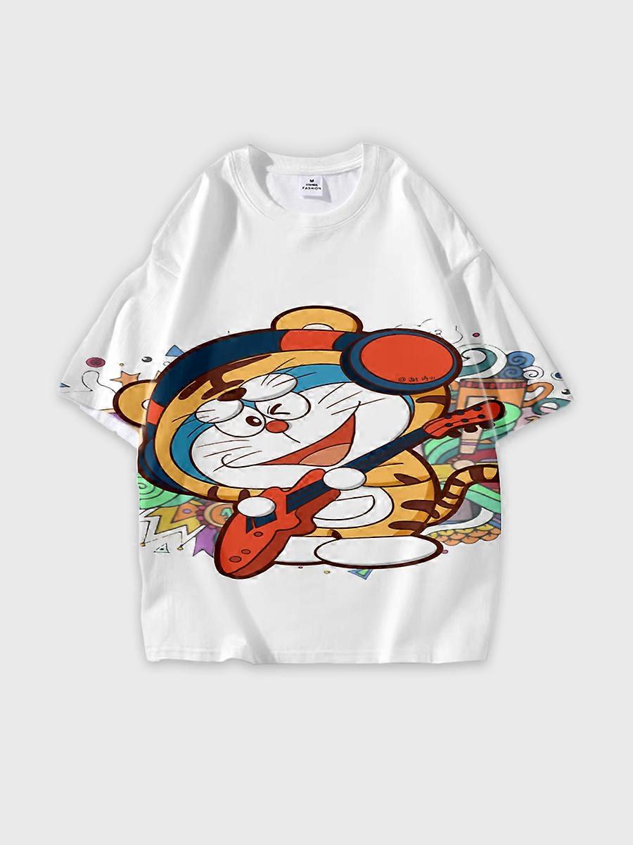 T-shirt round neck Cartoon Pattern loose short sleeve A11