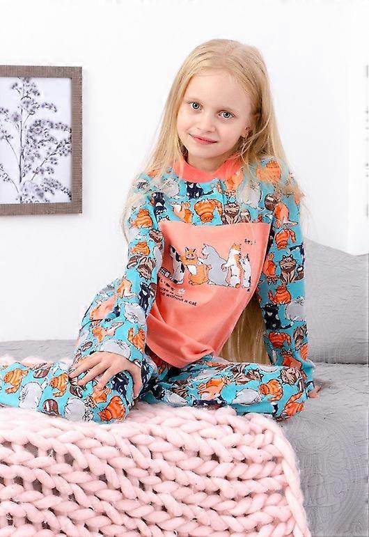 Girls’ Sleepwear Set – Printed Cotton Knit & Button Top, Any season, HC 6077-002-33-5
