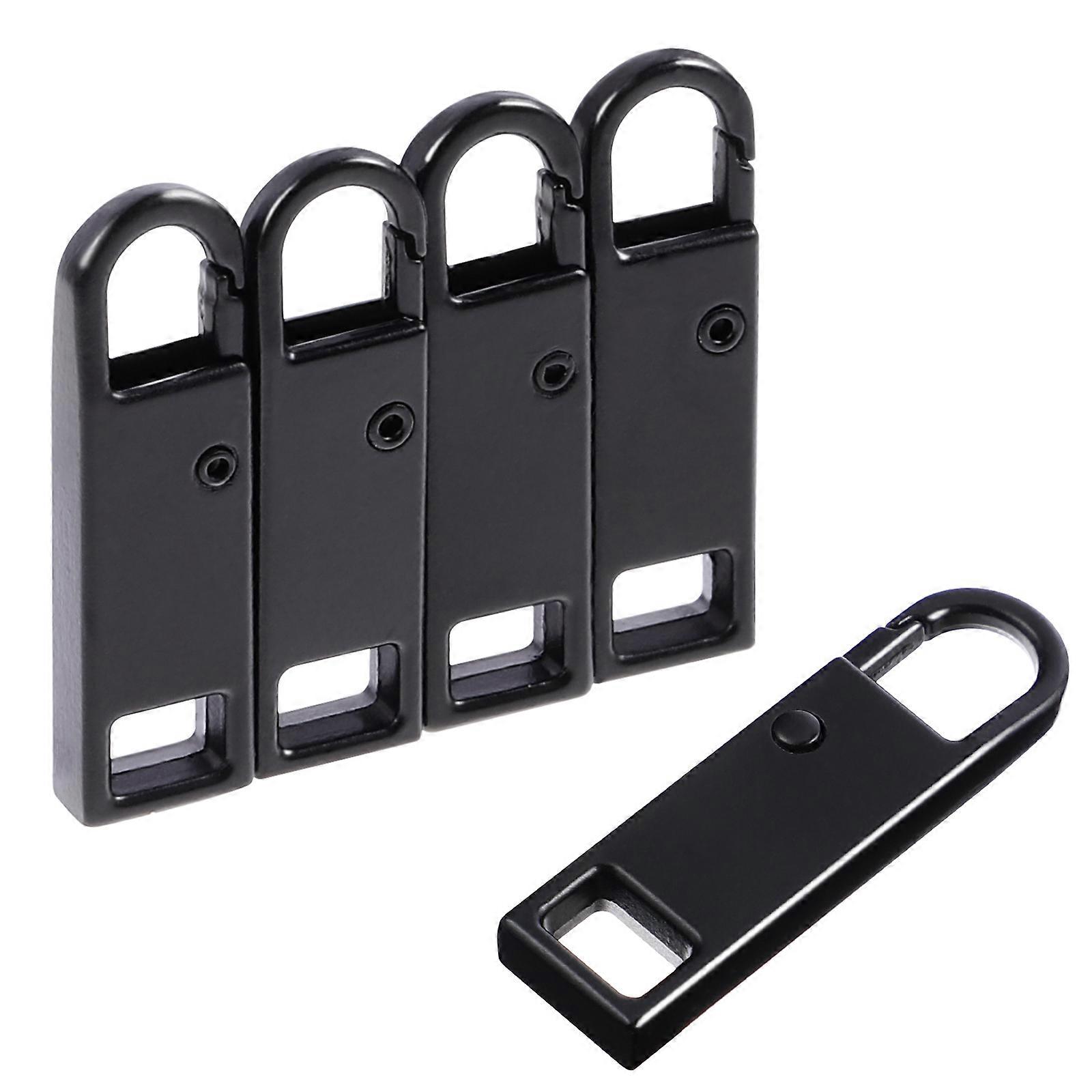 Zipper Pull Tags Mend Fixer 5Set Suitable For Suitcase Black Replacement Accessory
