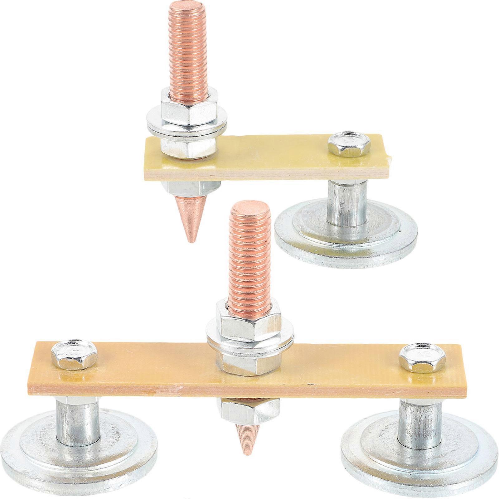 Versatile Magnetic Welding Grounding Clamp 2Pcs Assorted Color Perfect For Metalworking Projects Strong Durability And Conductivity