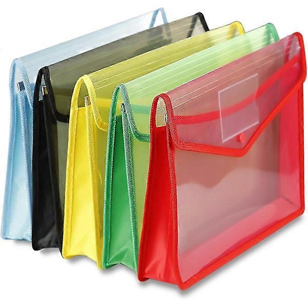 جيوب بلاستيكية A4 ، 5 أجهزة كمبيوتر محفظة بوبر مجلد مستندات بلاستيكية مظروف جيوب قسط ملفات مغلفات لمنزل مكتب المدرسة