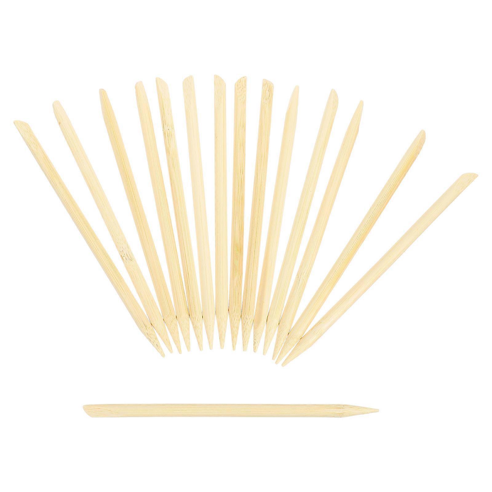 100Pcs Scratch Paper Pens Sticks Classic Shape For Painting Tool DIY Activities 12X0.5X0.5CM Khaki Bamboo Material