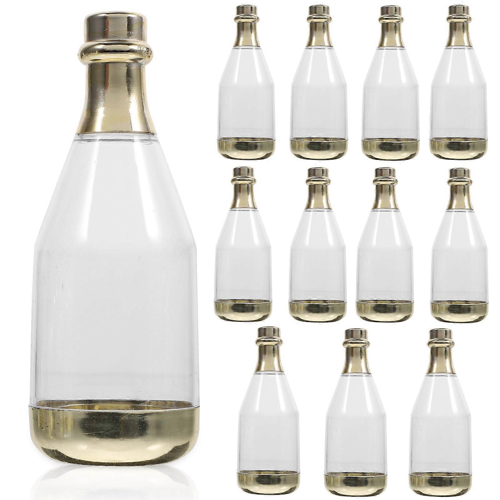 Golden Plastic Candy Boxes for Storage Use Beautiful Bottle Shaped Design 12pcs