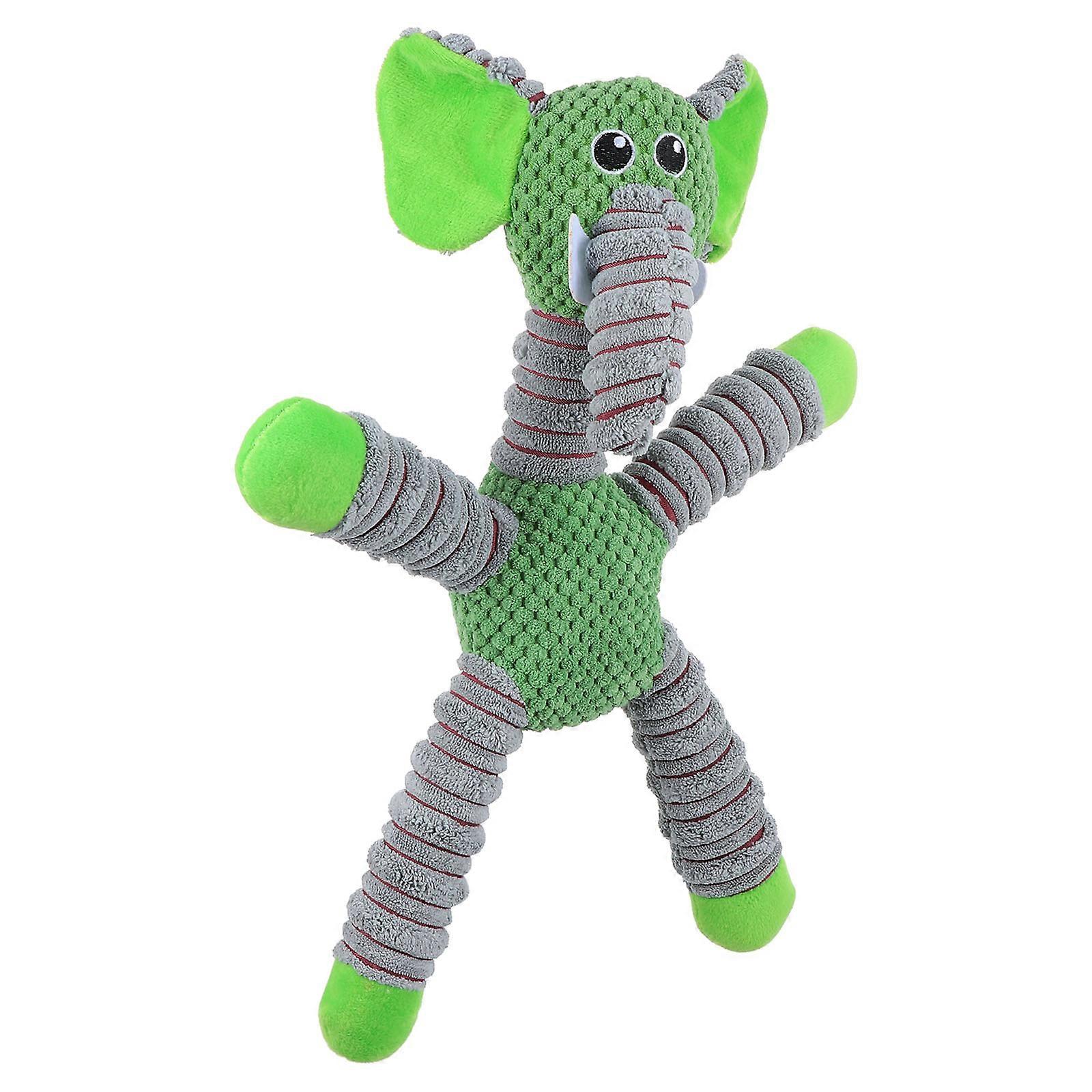 Teeth Cleaning Plush Dog Chew Toy Squeaky Sound For Chewing Sessions With Puppies And Middle-Sized Dogs Elephant Shape 1Pack