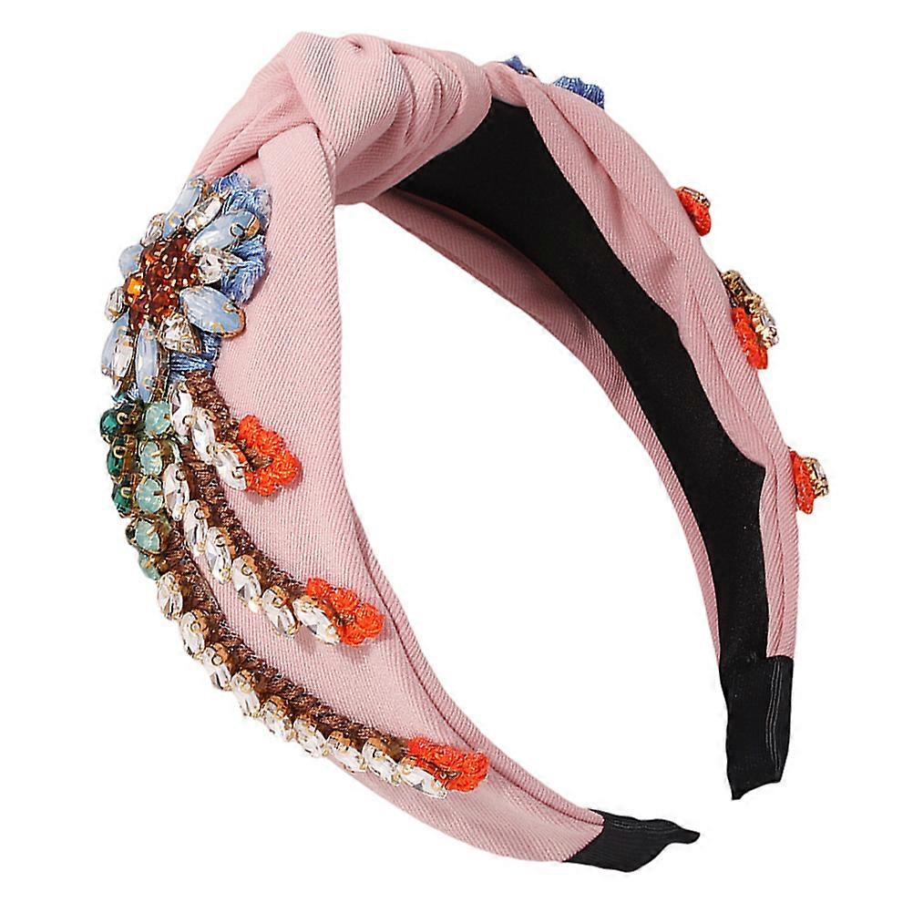 Rhinestone Hair Hoop 1Set Hair Decoration For Women 15.5X13.5Cm Pink Circular Perfect For Events And Parties