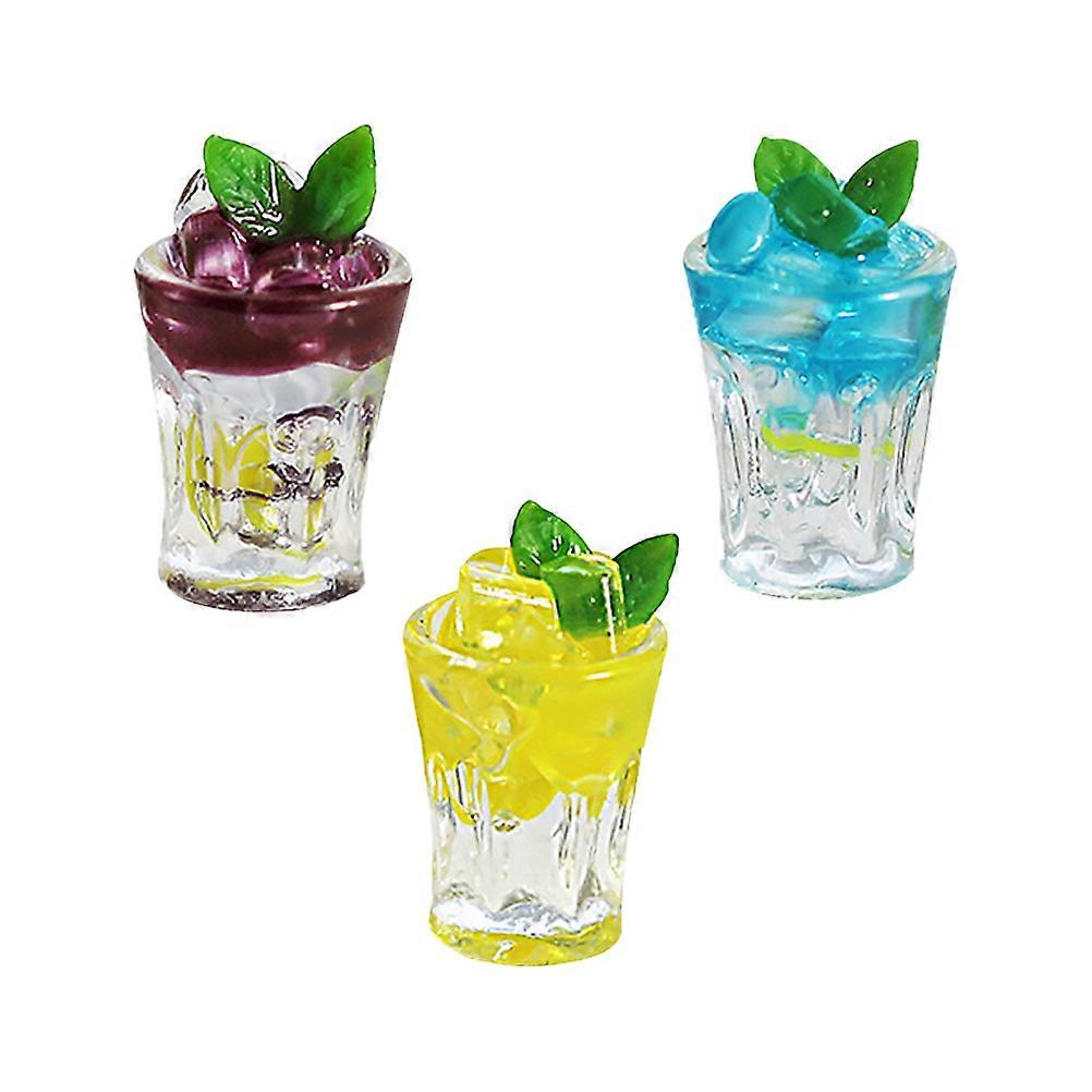 Mini Juice Adornments 3Pcs Micro Landscape Decorations For DIY 1.2x0.9cm Realistic Simulation Decorative