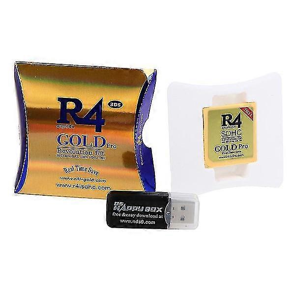 2023 R4 Gold Pro Sdhc for Ds/3ds/2ds/ Revolution Cartridge with USB adapter Gold 1 Pcs