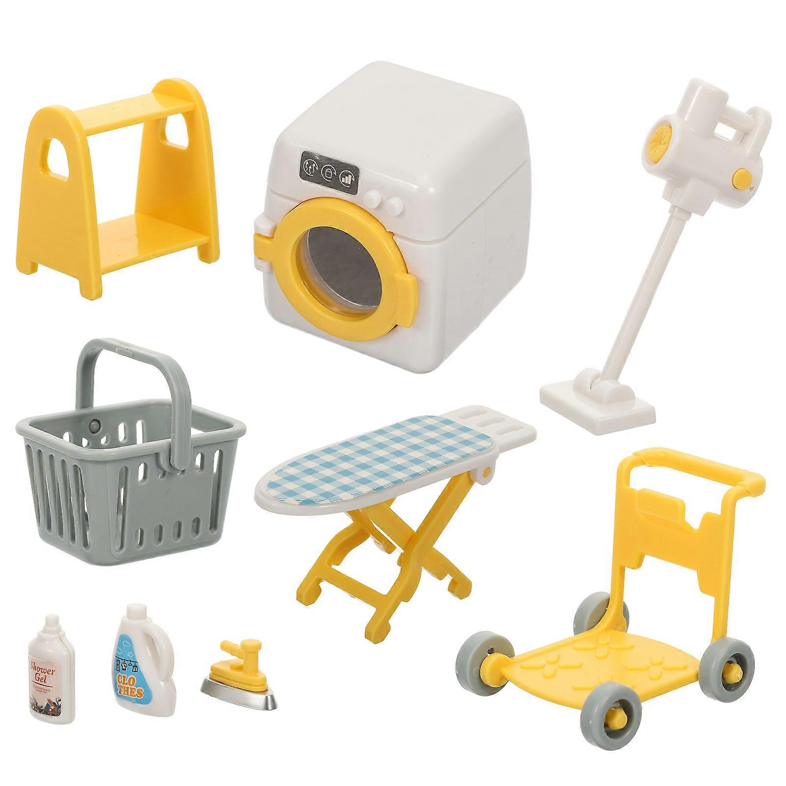 Mini Washing Machine Toy with Realistic Features for Pretend Play and Decoration in ABS Material