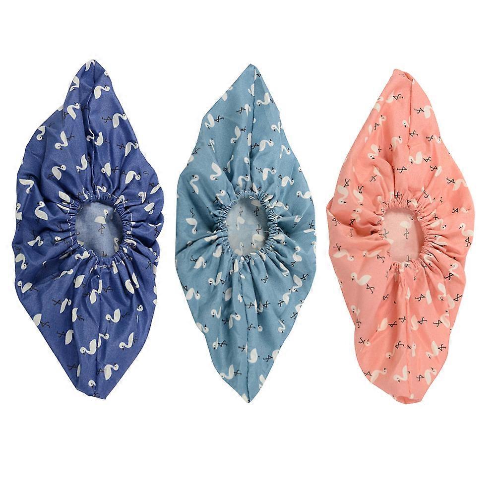 Washable and Reusable Fabric Shoes Cover with Assorted Color for Home Use Keep Floor Clean 3 Pairs