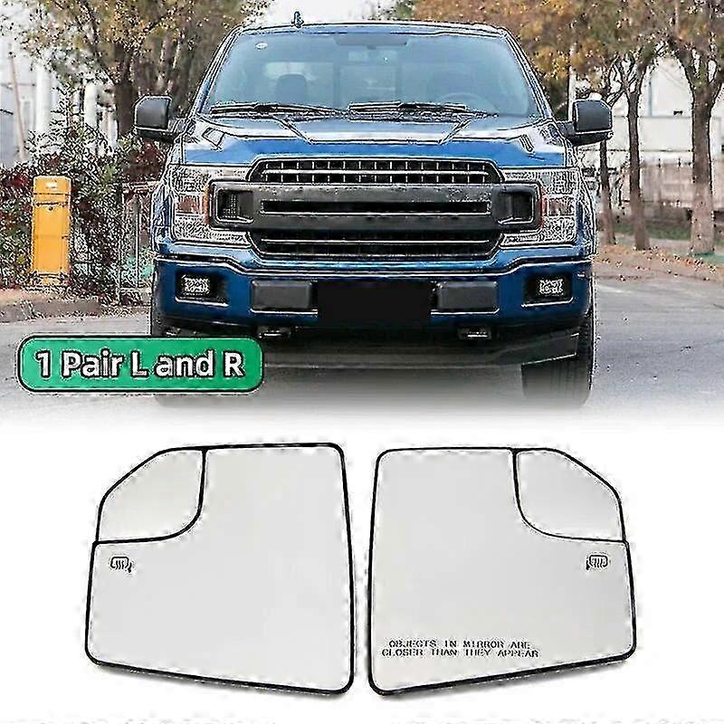 For Ford F-150 2015-2020 Heated Side Mirror Glass Convex Wide Angle Replacement Left Right Wing Rearview Mirror Yalo