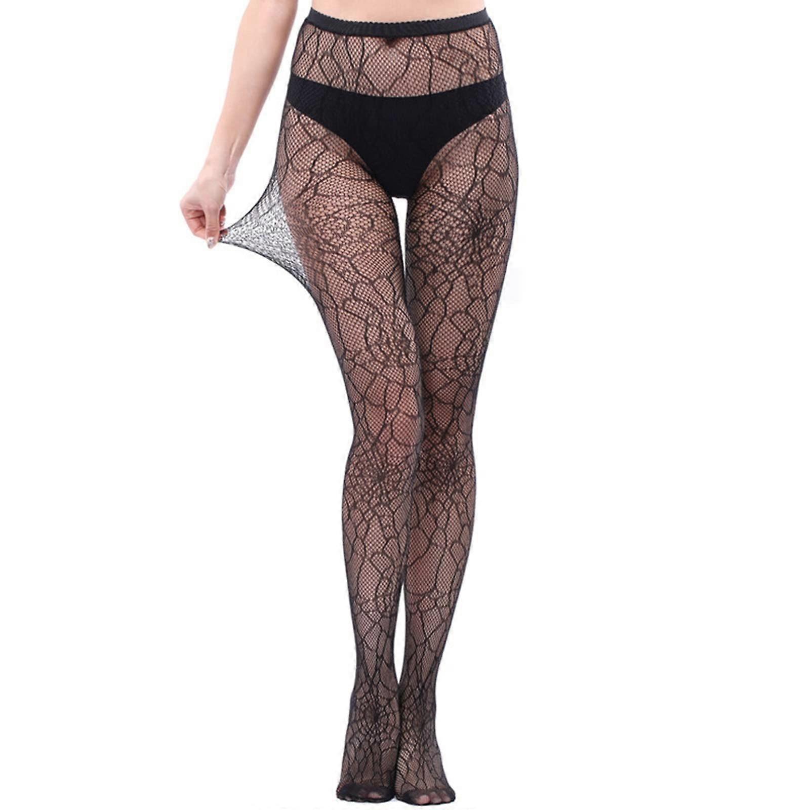 Fishnet Stockings for Women, Animal Pattern Panties, One Size, Red and Black, Sexy Tights for Suspenders and Seggings