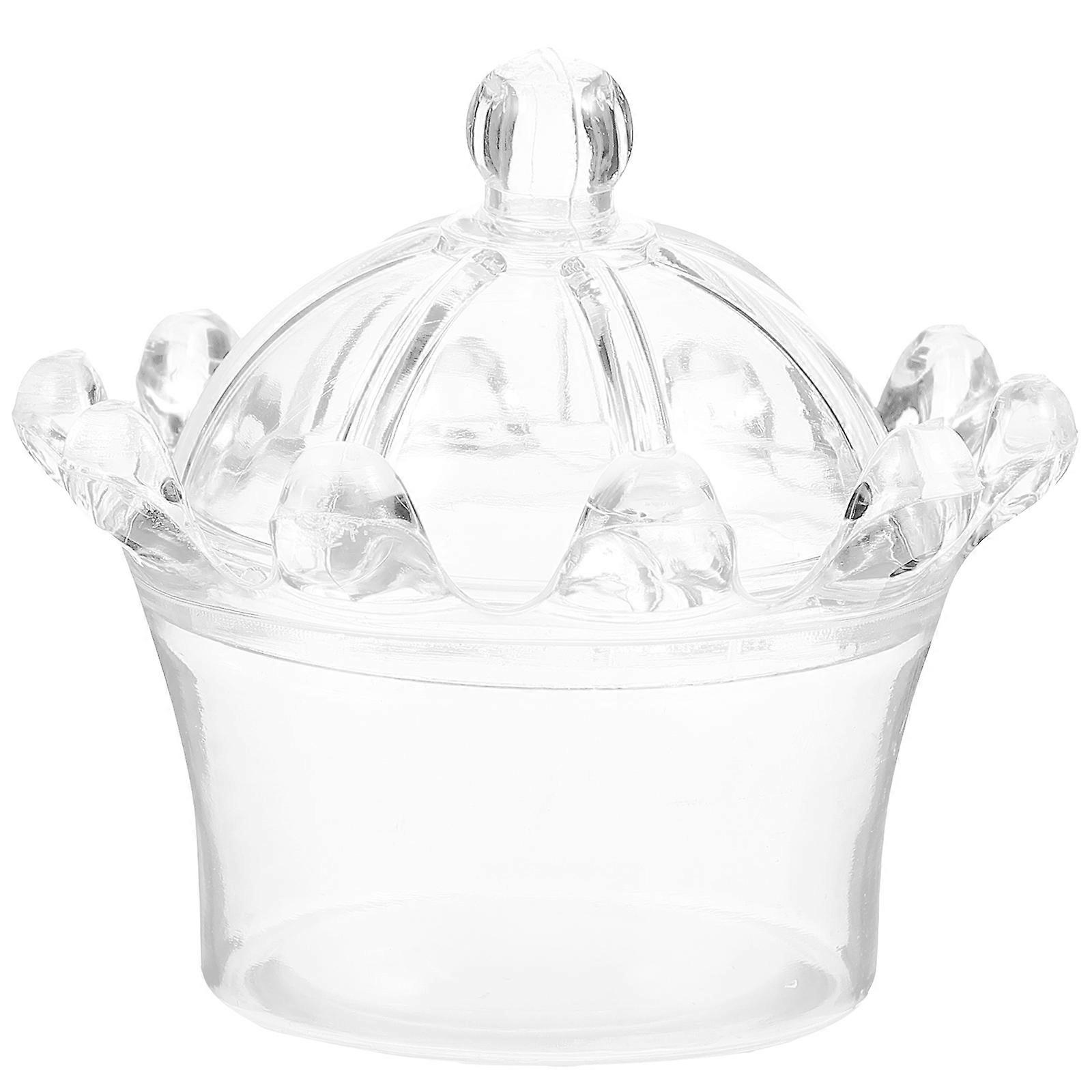 Transparent Wedding Boxes for Party Favor with Crown Shape Easy to Assemble 12pcs