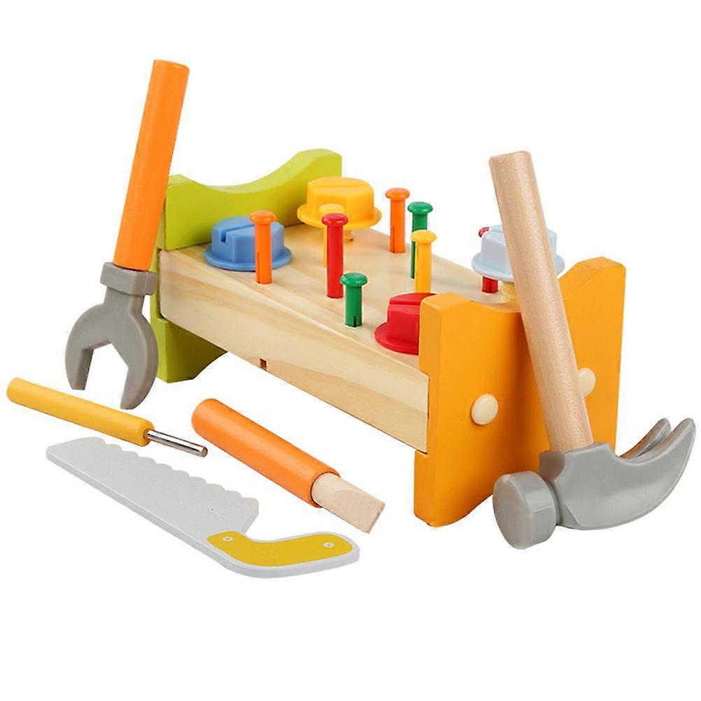 Wooden Pounding Peg Workbench for Educational Learning – Safe, Durable Hammer Toy for Hand Eye Coordination and Creativity Development