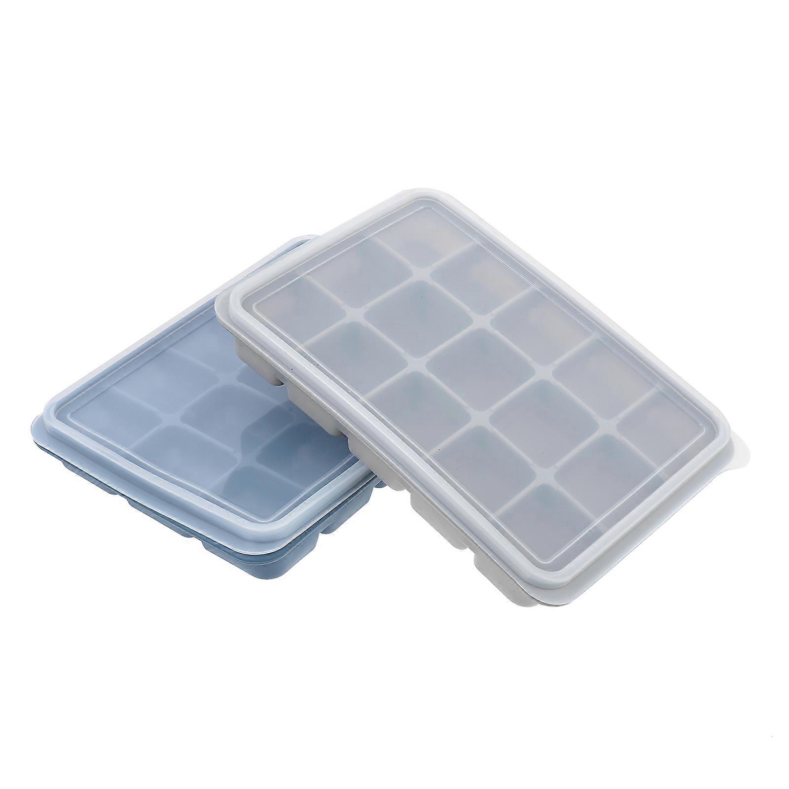 2pcs Ice Cube Molds with Lid   Versatile Ice Trays for Refrigerator Food Use