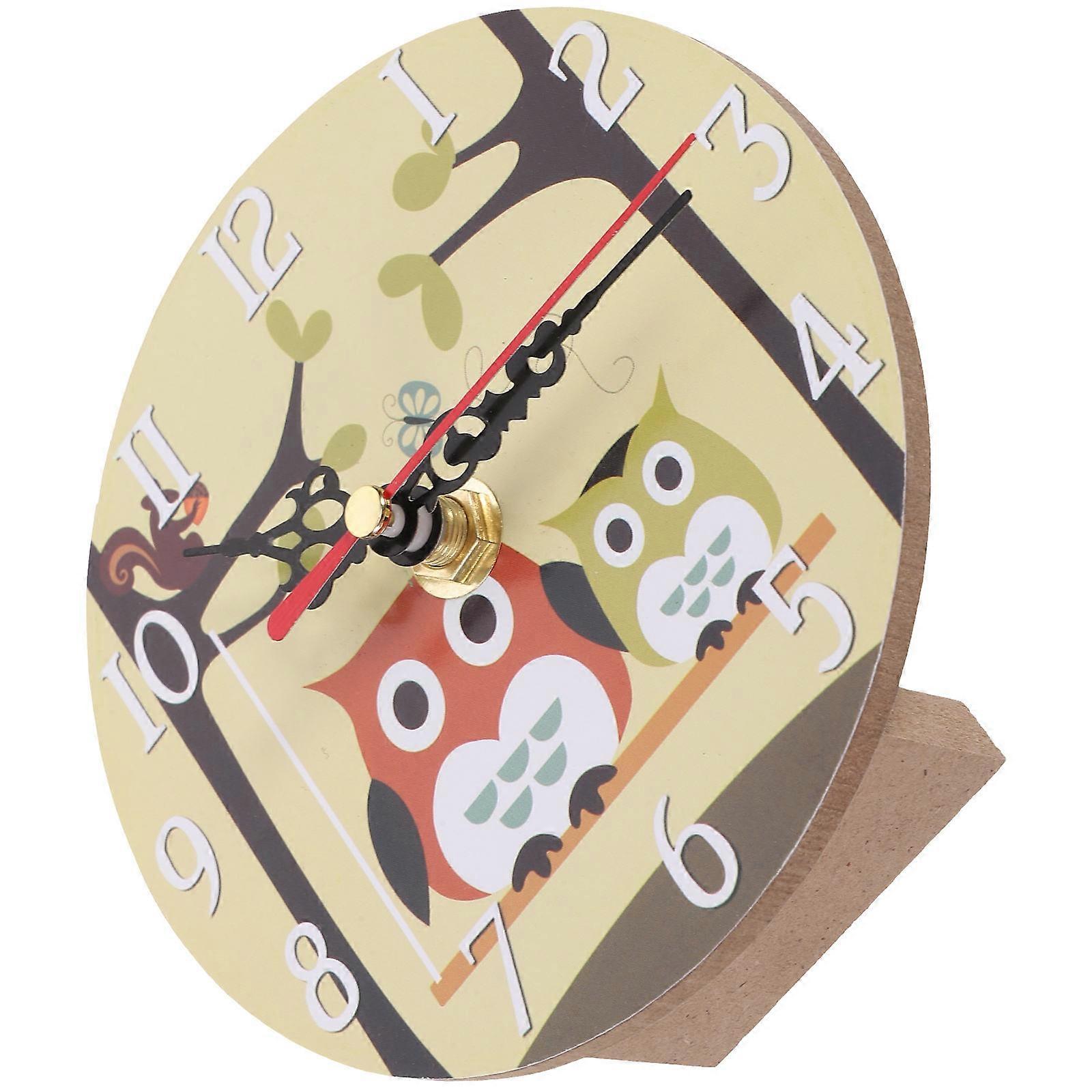 Vintage Style Decorative Table Clock Ideal For Kids' Room Rustic Design 1Set