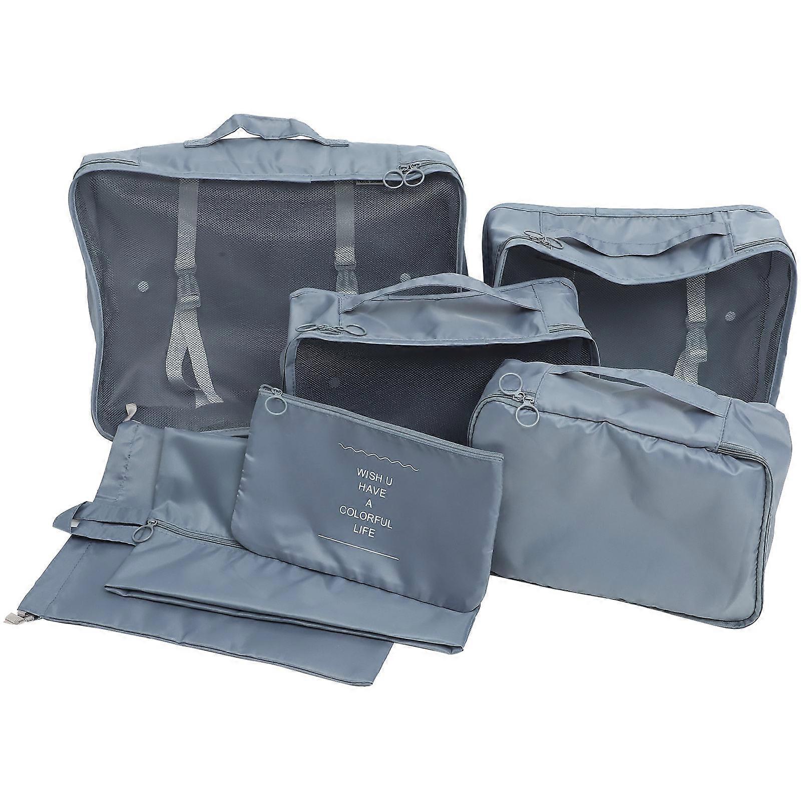 שקיות ארגונית נסיעות לאריזה קלה אפור 7 יחידות ארגונית מזוודות לכל אירוע