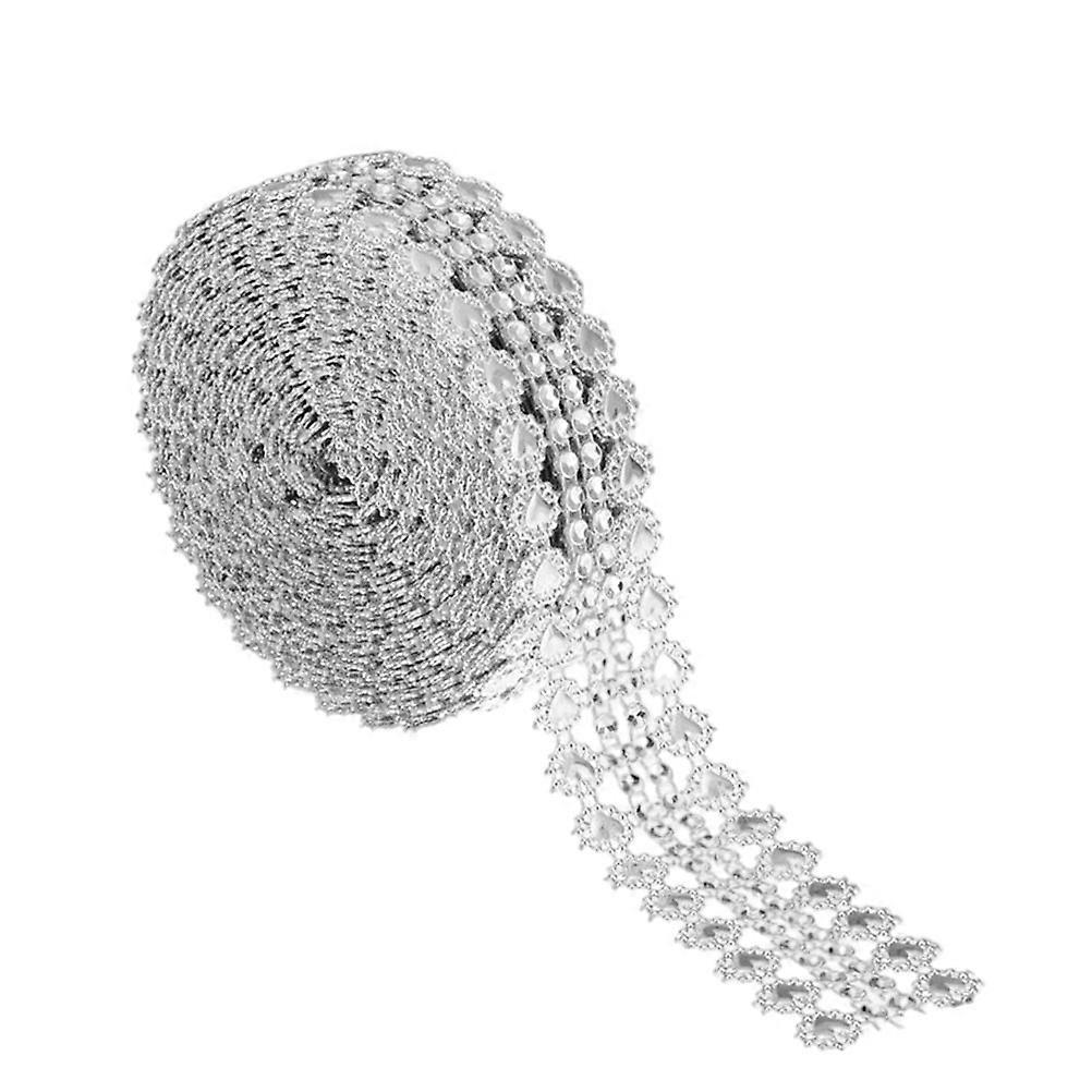Faux Diamond Bling Wrap for DIY Use Silver Plastic Crystal Sparkling Tape Lightweight Portable