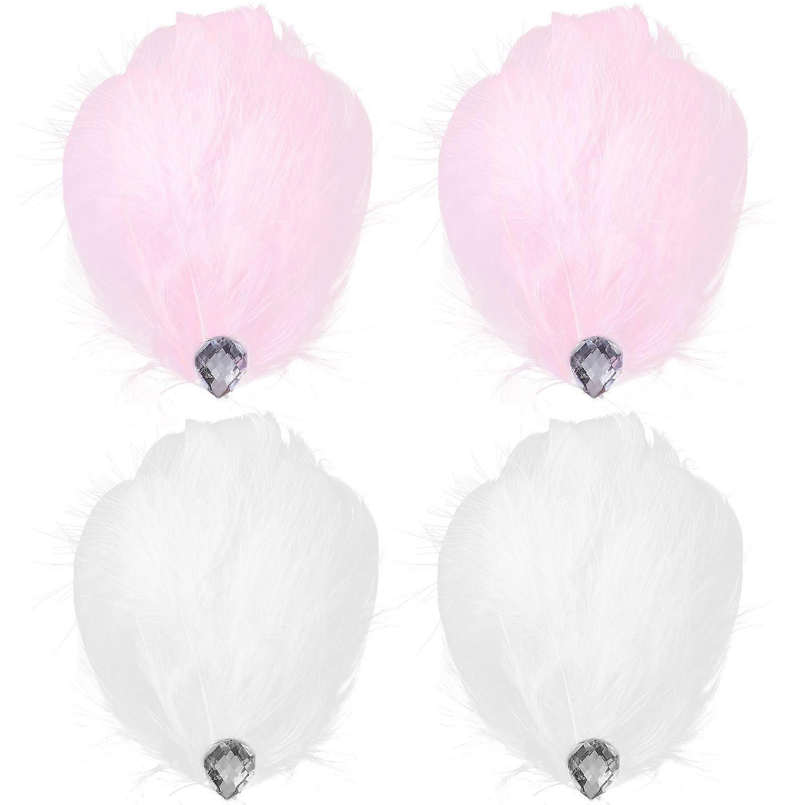 Party Hair Clips 4Pcs Fluffy Hair Barrettes Assorted Color Perfect For Dance Performance Ceremony Reception Wedding