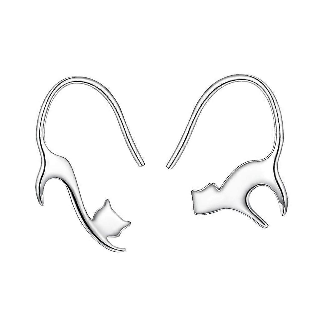 Cat Earrings Studs Made of Sterling Silver for Women Suitable for Party School and Work 1 Pair with Vivid Design