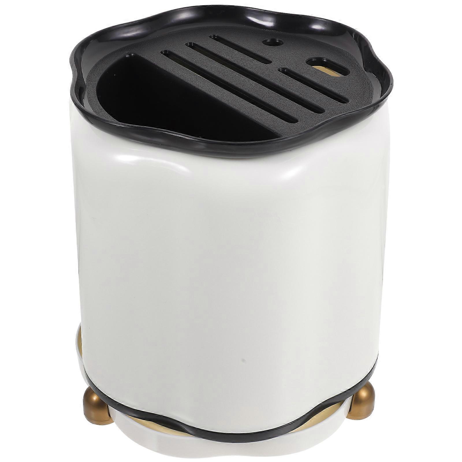 Kitchen Utensil Holder Rotatable Storage Container For Relatives Kitchen Use 22x18.2cm White 1Pack