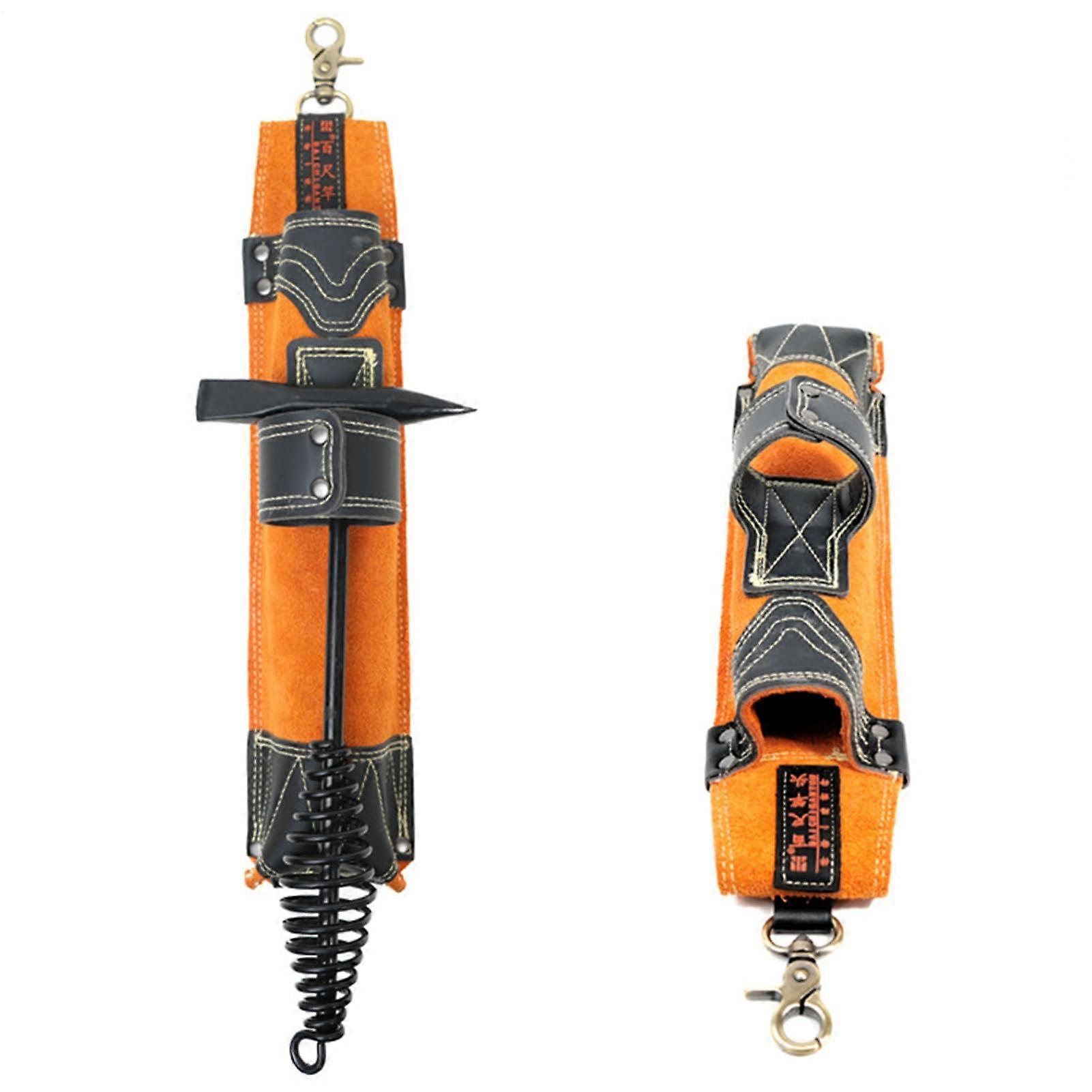 Electrode Holder Welding Bag - Durable Leather Tool Pouch, Belt Carry for Welding Rods, Compact Design for Men and Women