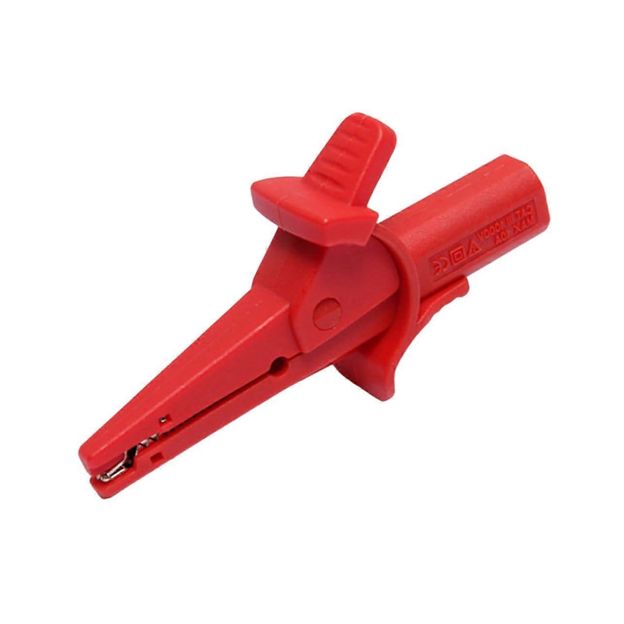 Insulated Alligator Clip Test Leads with 4mm Banana Plug for Multimeter Heavy Duty Copper Probes Red for Car Battery Testing