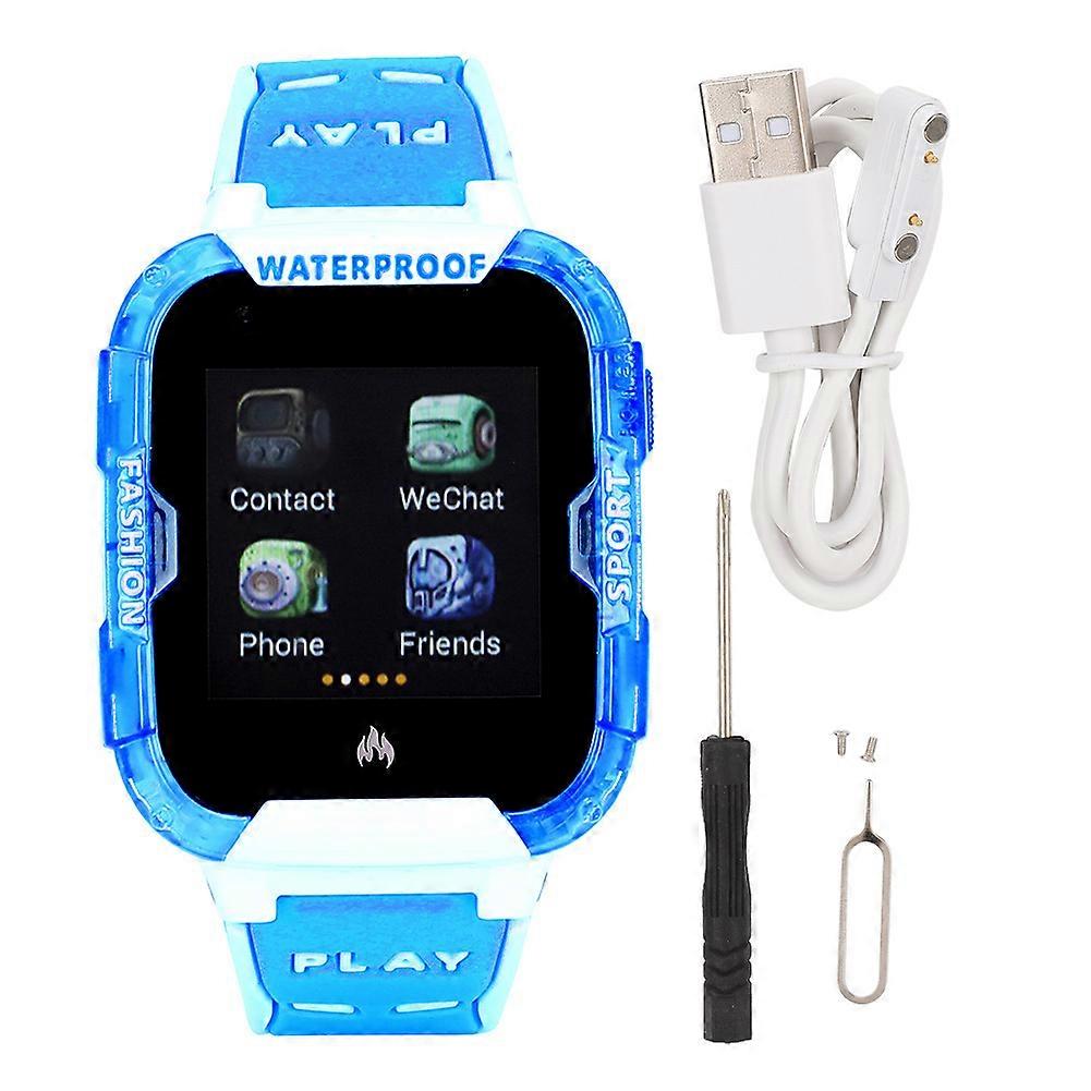 1.44" HD 4G Smartwatch with GPS, SOS, IP68 Waterproof, Camera - South American Blue