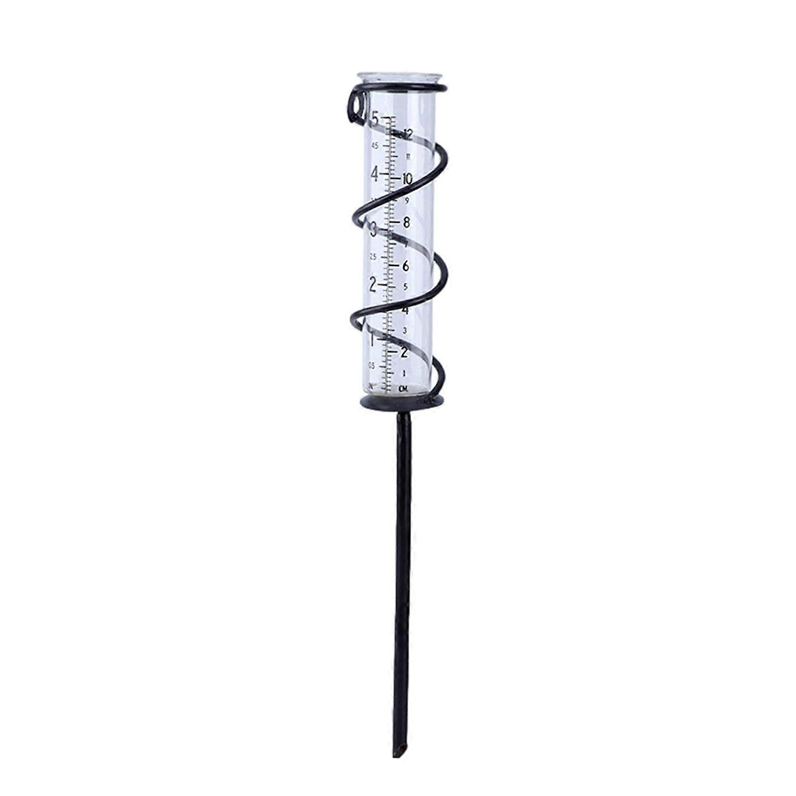 Rain Gauge with Metal Bracket for Outdoor Use, Clear Glass Rain Gauge for Gardeners and Weather Observers, Precipitation Measuring Tool