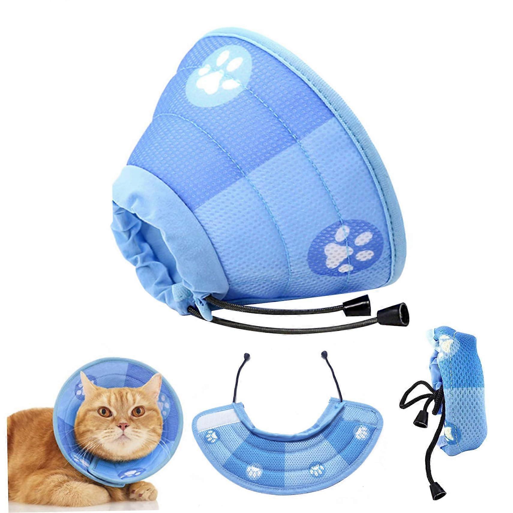Cat Cone Collar Adjustable Size L Soft Elizabethan Recovery Collar For Pets After Surgery