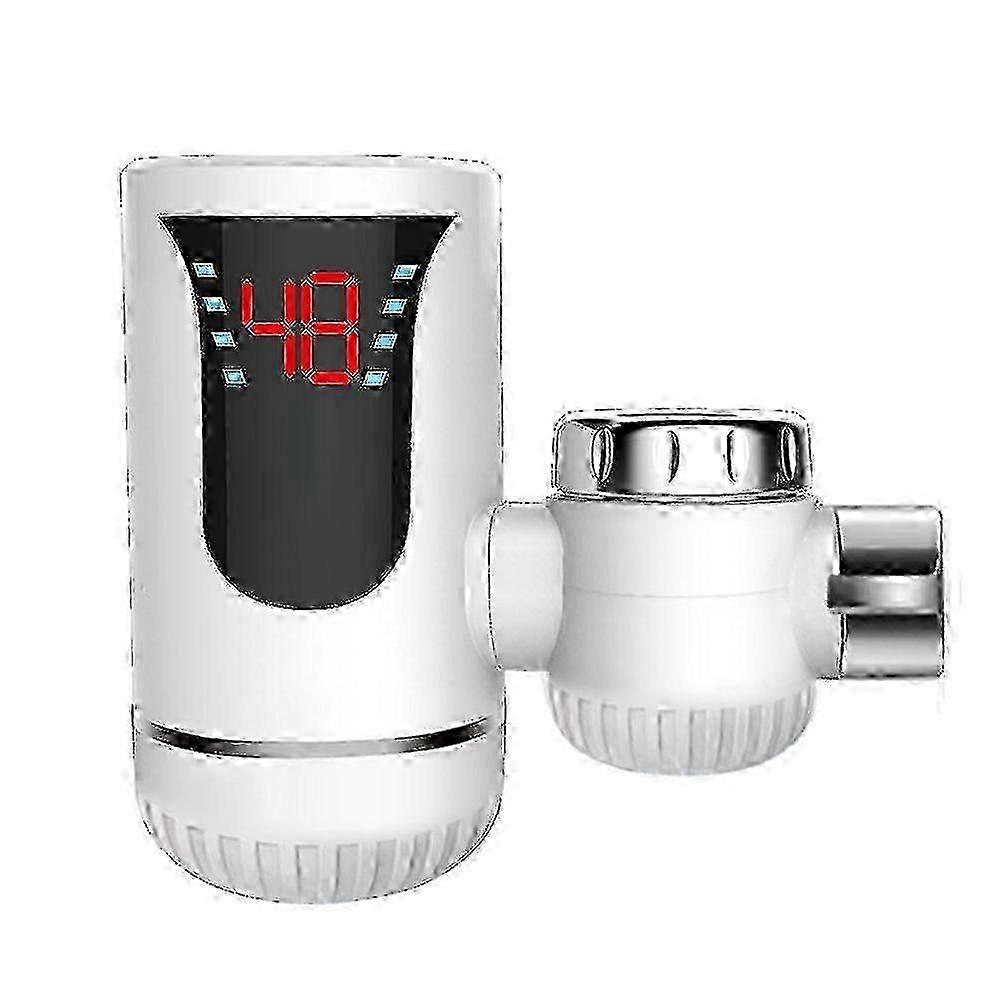 3KW 220V Instant Water Heater with Digital Temperature Display & EU Plug for Home Use, White