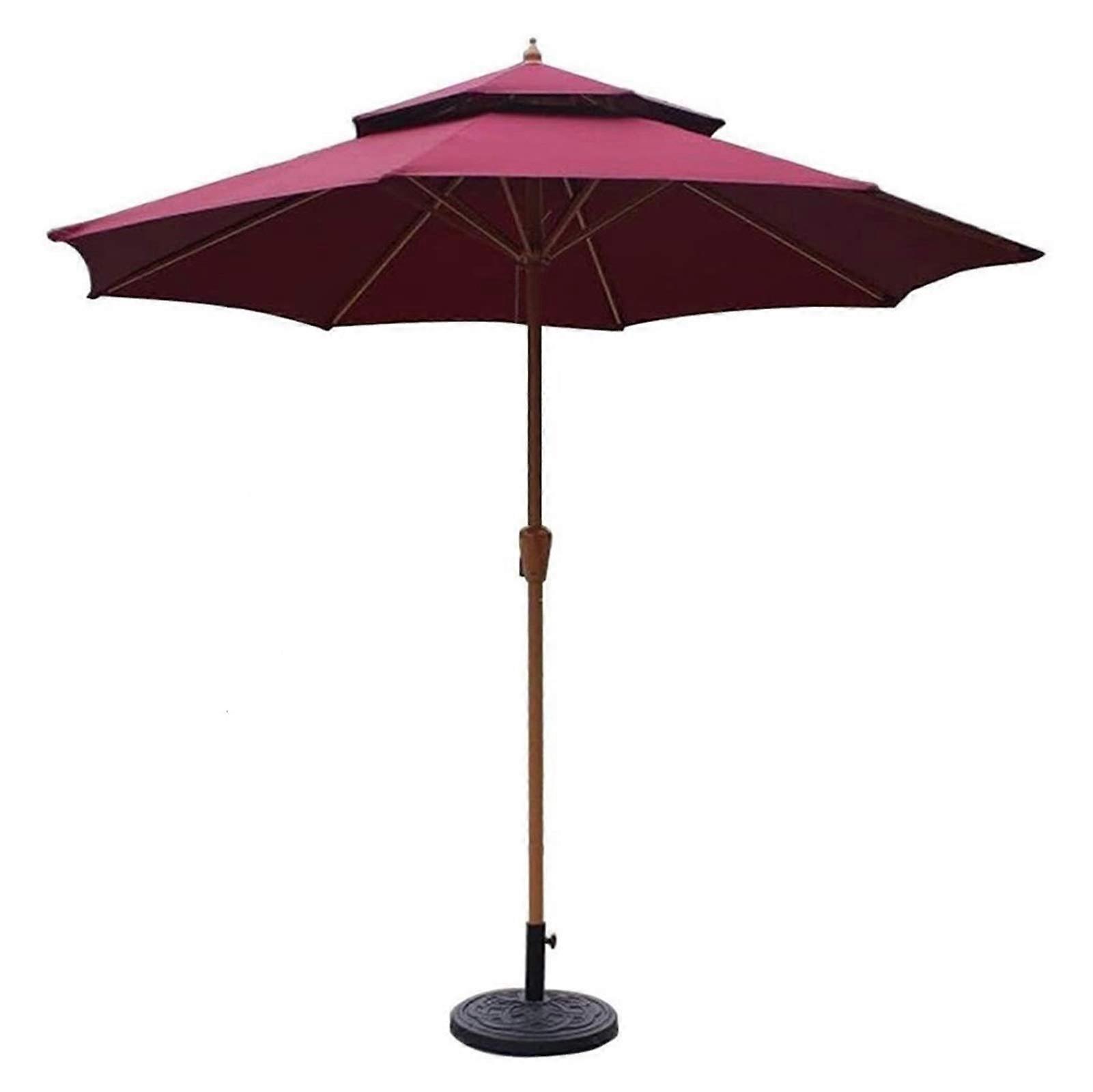 CLSDRZC Outdoor Parasols 9Ft Patio Table Umbrella With Crank Handle UV70+ Dark Green For Terrace Deck Pool Beach