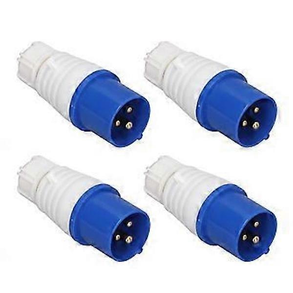4pcs Industrial Connector 3 Pin 16A IP44 Waterproof Replacement Socket PP and Brass