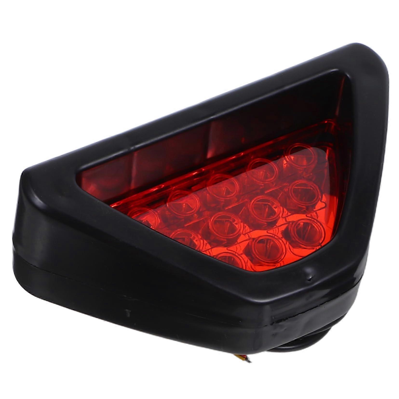 Car Tail LED Triangle Light Warning Signal Rear Bumper Flashing Strobe Lamp Universal Vehicle Compatibility Racing Style