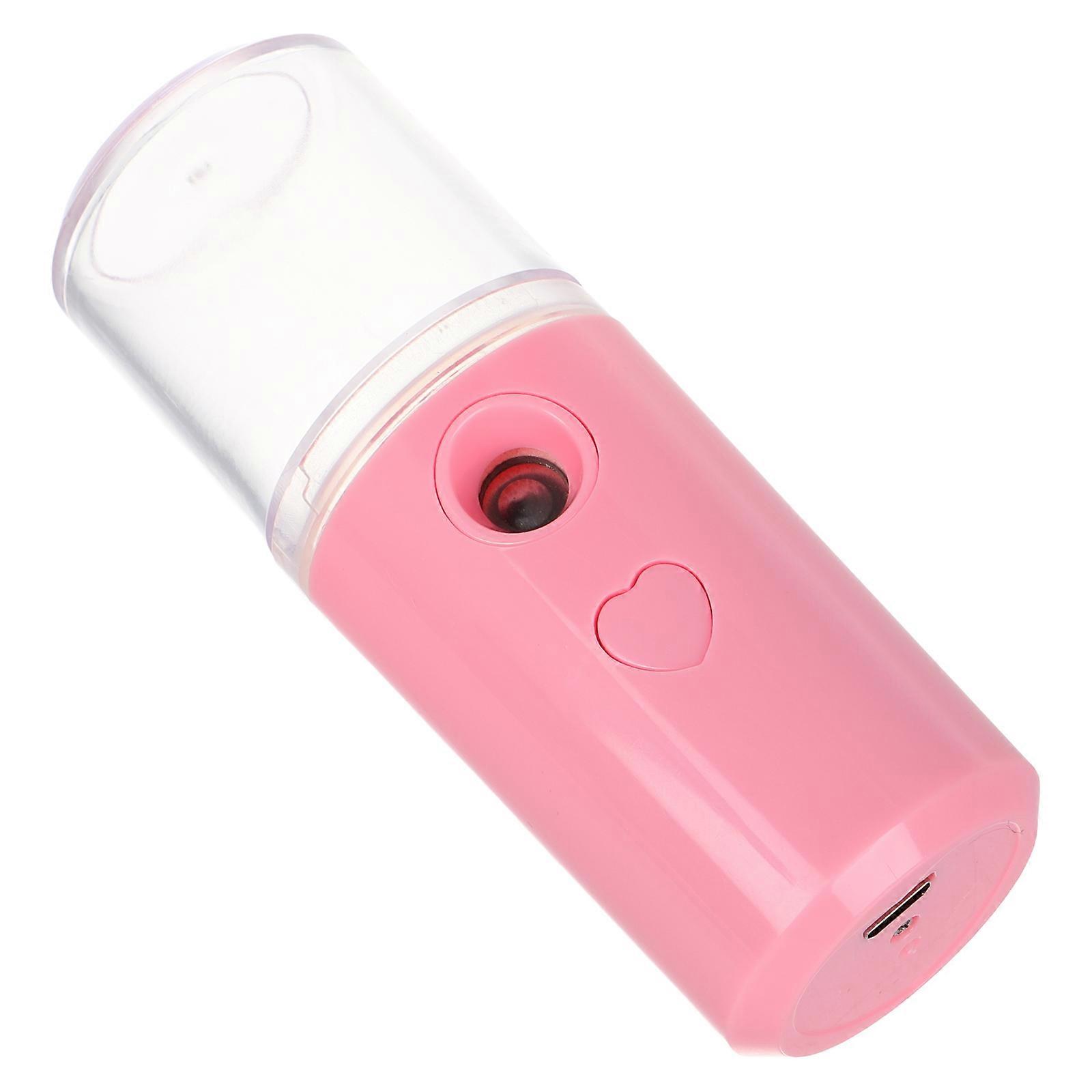 Portable Facial Mister Spray Bottle for Use and Office Use in Pink Plastic for Skin Hydration 1Set