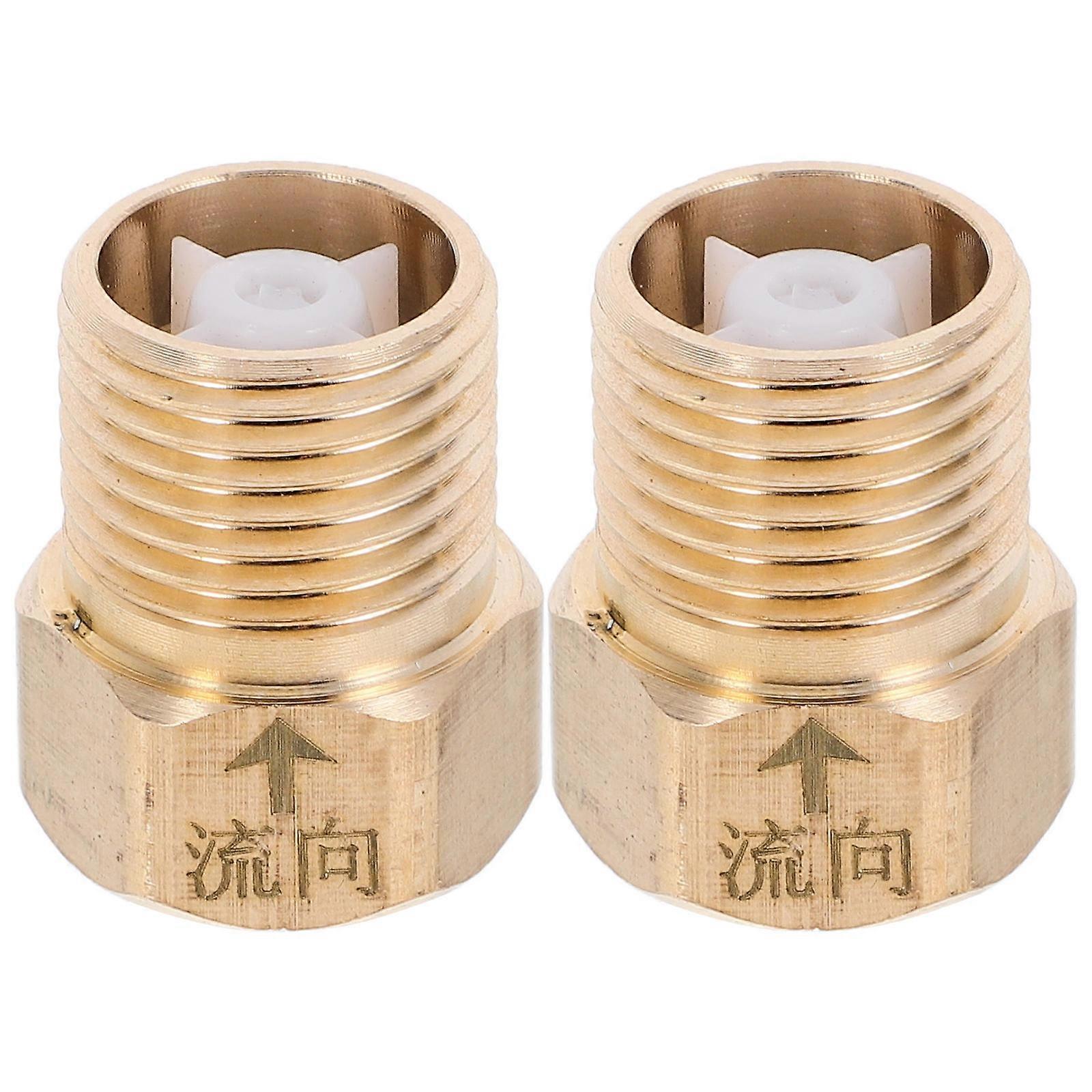 Copper Check Valve Connector for Home Use Durable and Easy to Install Toilet Backflow Preventer 2pcs Golden