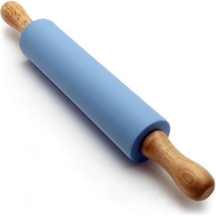 IGADGITZ Non-Stick Silicone Rolling Pin - Blue - 30cm