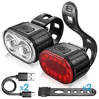 Vordere hintere Fahrradlichter Wiederaufladbare Fahrrad Radfahren USB Taschenlampe für Fahrradbeleuchtung Set Mountainbike Laterne Zubehör