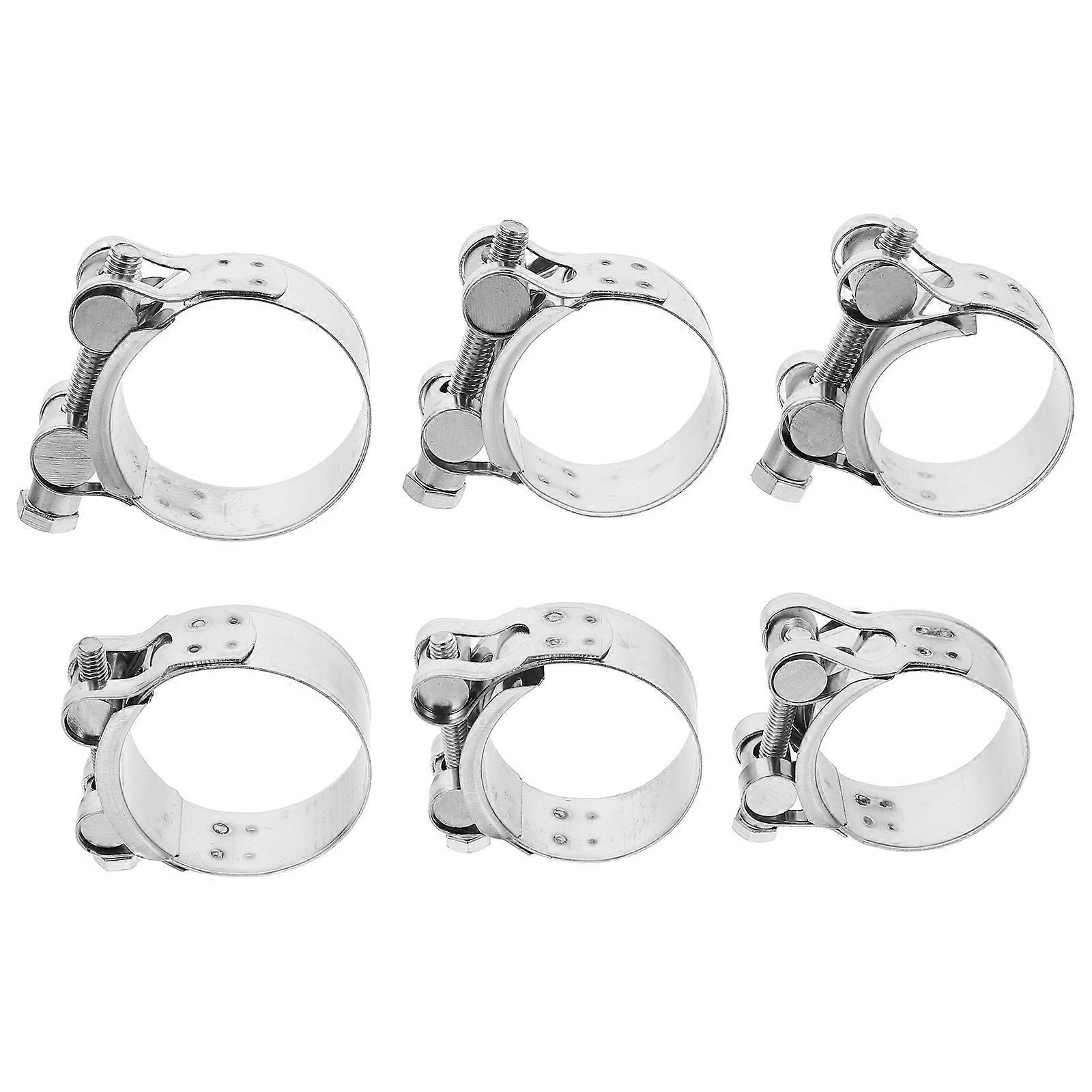 Stainless Steel Hose Clamp Kit Robust Design Securing Hoses Heavy Duty Connection For Automotive Use 6Pcs