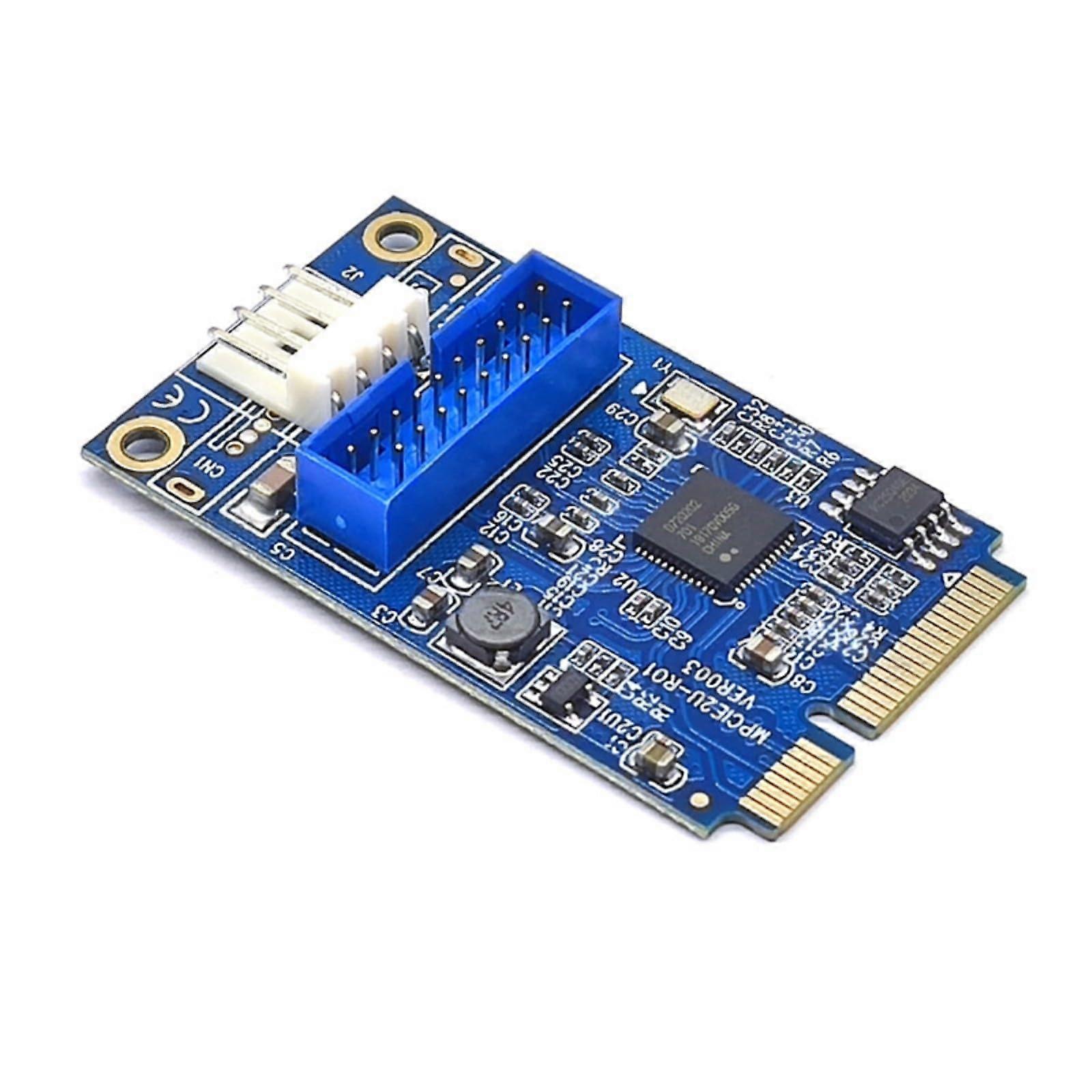PCIe To 19Pin Expansion Card, Internal Expansion Card With 19 Pin Connectors, 5Gbps, uPD720202, 4Pin Power Port