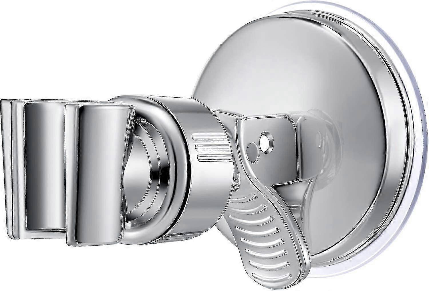 Adjustable Shower Head Bracket Bathroom Suction Cup Type Handheld Shower Head Bracket Mounting Bracket Plastic Abs, Chrome Polished (silver) (1pcs)
