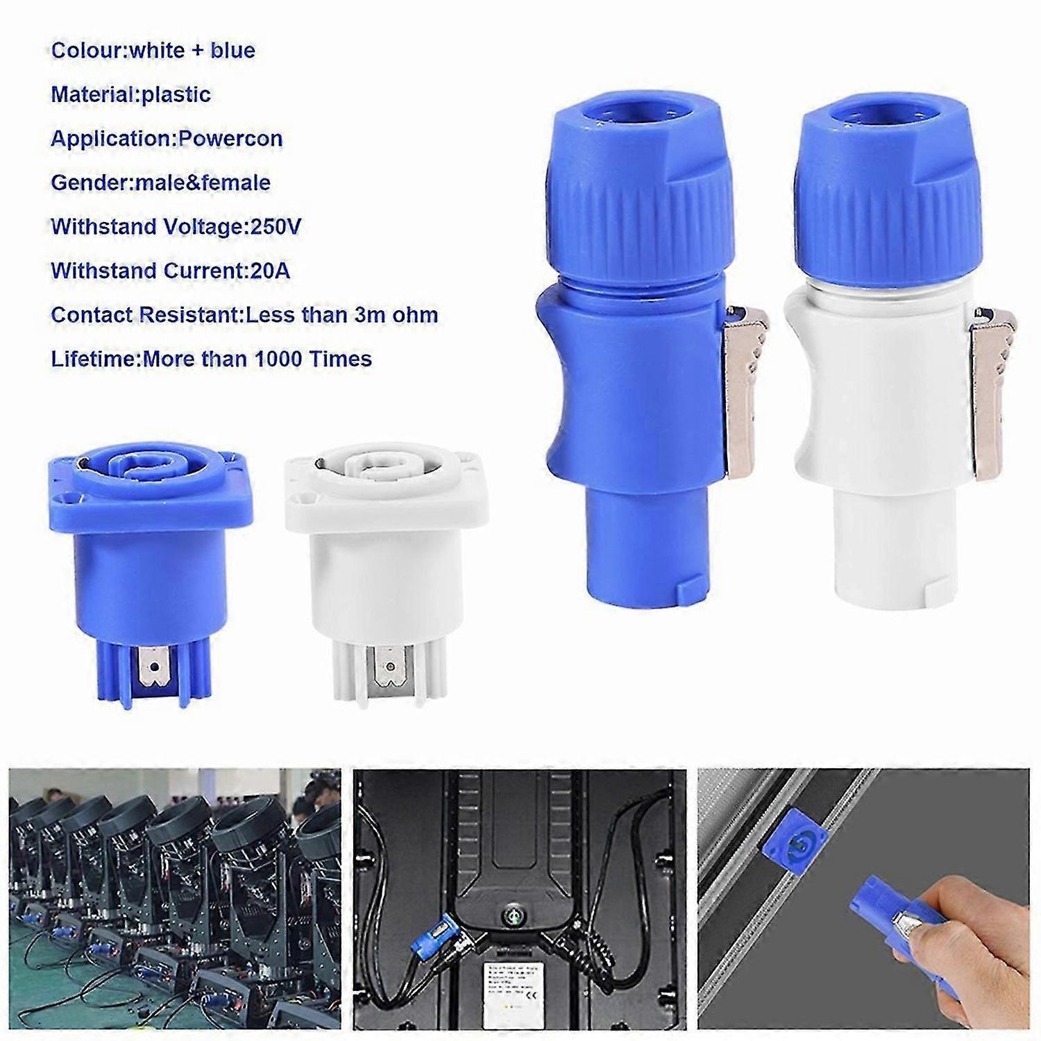 20Set PowerCON Type A NAC3FCA+NAC3MPA-1 Chassis Plug Panel Adapter