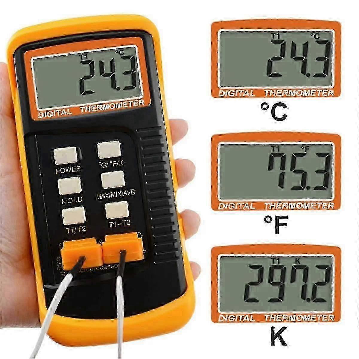 Precise Temperature Measurement Monitoring Heat Meter With 4 Thermocouples Probes Sensor K Type The zxin 2025