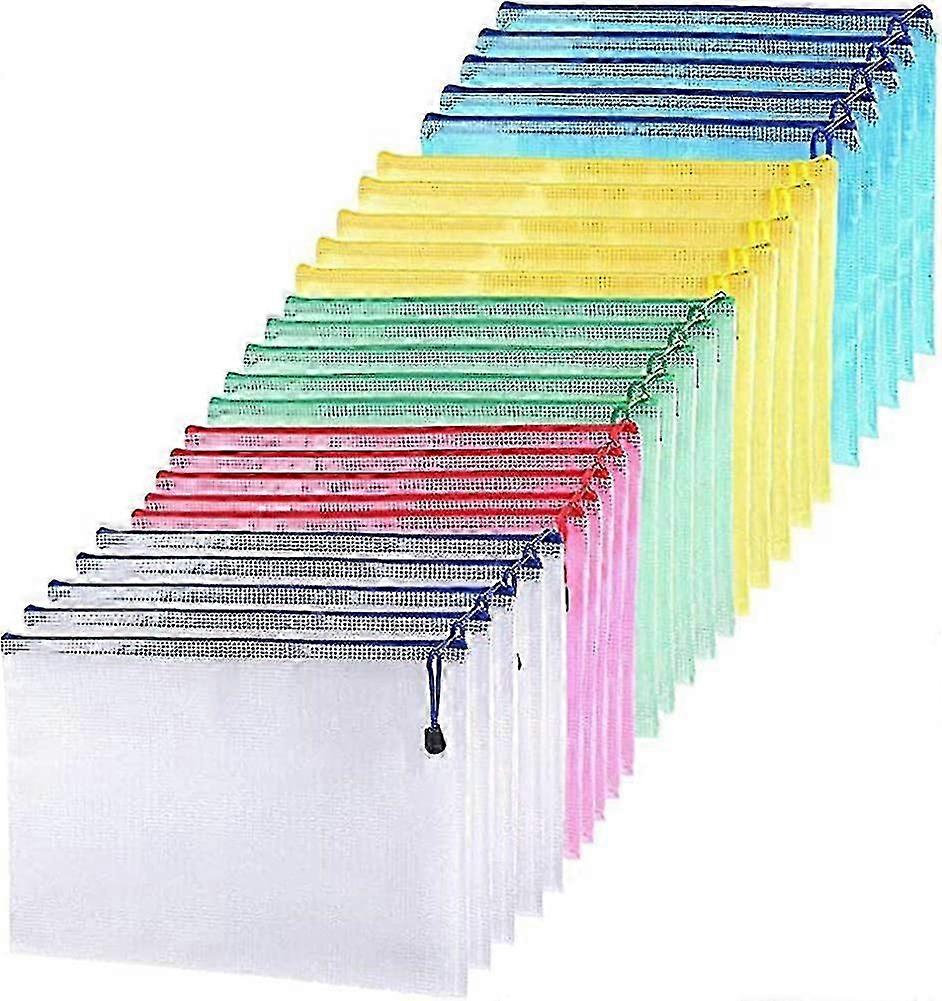 25-Pack A4 Mesh Document Bags with Zipper Pockets for Secure File Storage and Gifting