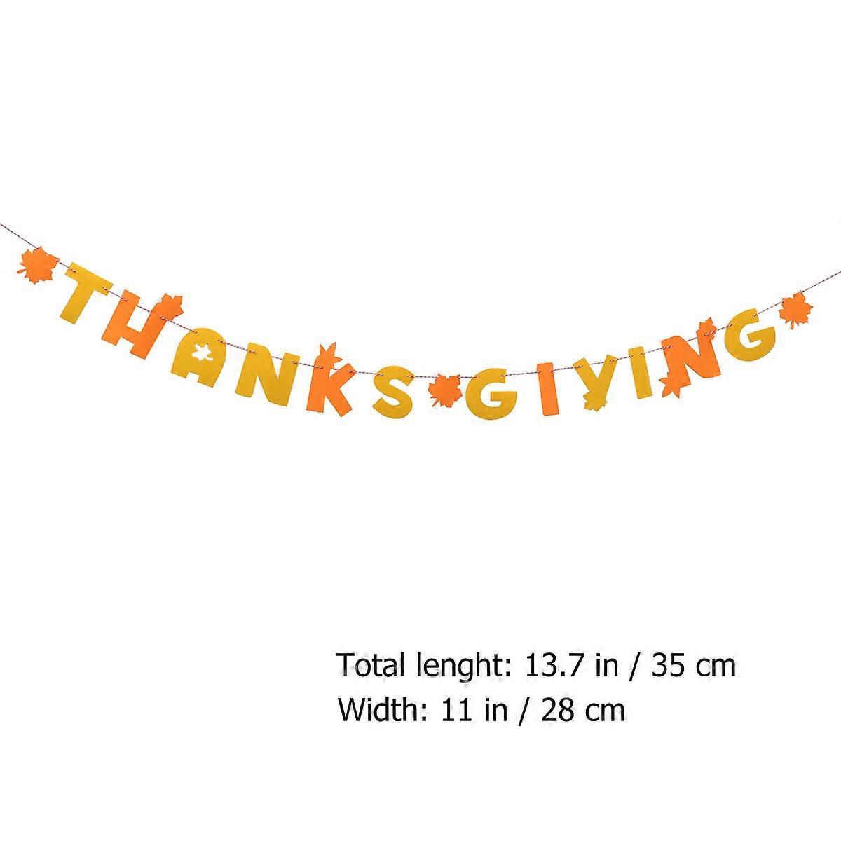 Orange Thanksgiving Banner Set for Hanging Decoration 6Pcs Bunting